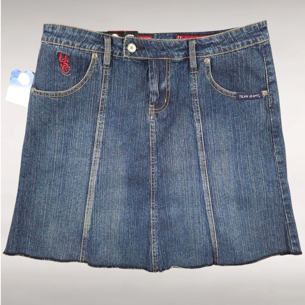 Y2K South Carolina Gamecocks Sassy Skirt Embroidered Denim Mini  Womens 8 NWT